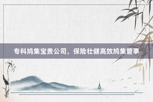 专科鸠集宝贵公司，保险壮健高效鸠集管事