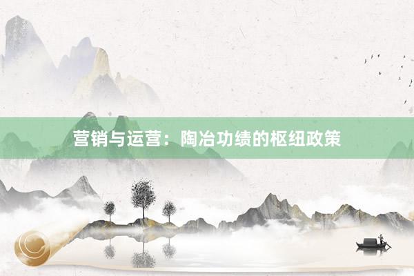 营销与运营：陶冶功绩的枢纽政策